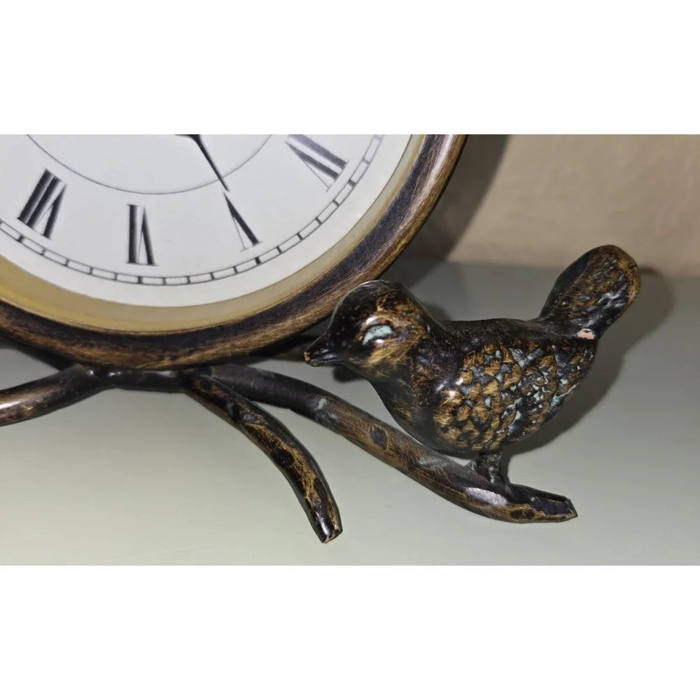 Nature Theme Clock With Bird, For Wall, Desk Or Mantel Quartz